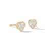 Thumbnail Image 1 of 10K Gold CZ Heart-Shaped Bezel Studs