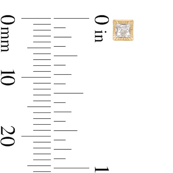 Child's 3mm Princess-Cut Cubic Zirconia Stud Earrings in 10K Gold