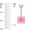 Thumbnail Image 2 of 014 Gauge Pink Ball with Stars Belly Button Ring in Stainless Steel