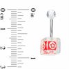 Thumbnail Image 2 of 014 Gauge Red Ball with Stars Belly Button Ring in Stainless Steel