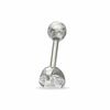 Thumbnail Image 1 of 016 Gauge Barbell with Cubic Zirconia in Stainless Steel