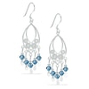 Thumbnail Image 1 of 4mm Lab-Created Aquamarine Bead Chandelier Drop Earrings in Sterling Silver