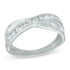 Cubic Zirconia Criss-Cross Ring in Sterling Silver - Size 7