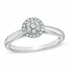 1/5 CT. T.W. Composite Diamond Frame Engagement Ring in Sterling Silver with Platinum Plate - Size 7