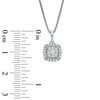 1/3 CT. T.W. Composite Diamond Cushion Frame Pendant in Sterling Silver with Platinum Plate