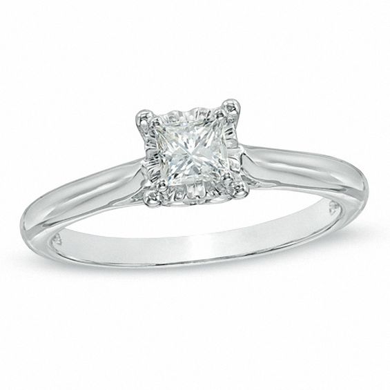 3 CT. Princess-Cut Diamond Solitaire Engagement Ring in 10K White Gold