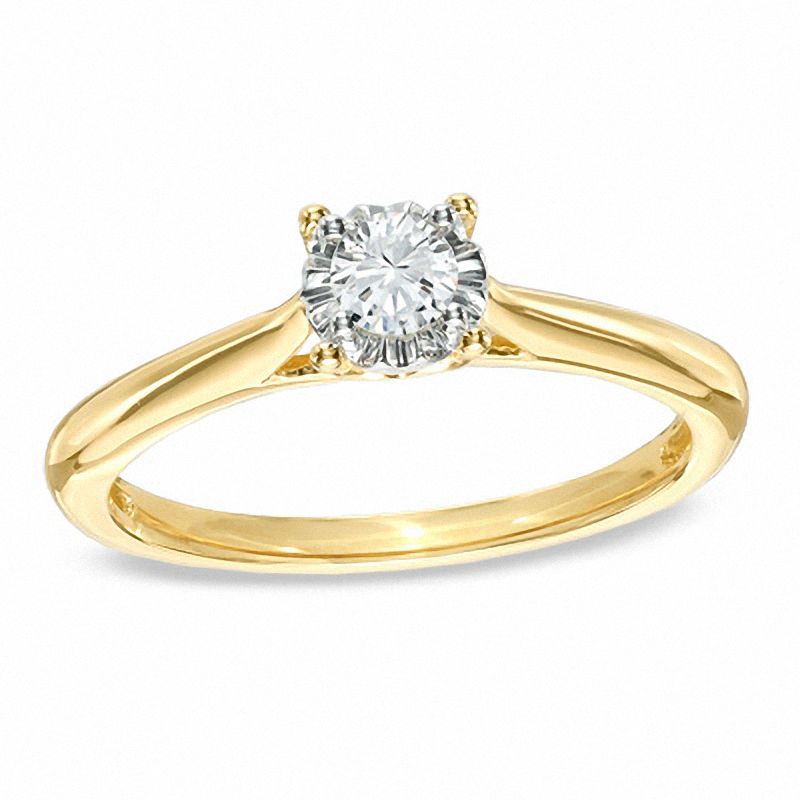 1/5 CT. Diamond Solitaire Engagement Ring in 10K Gold - Size 7