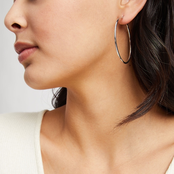 50mm Hoop Earrings in Sterling Silver