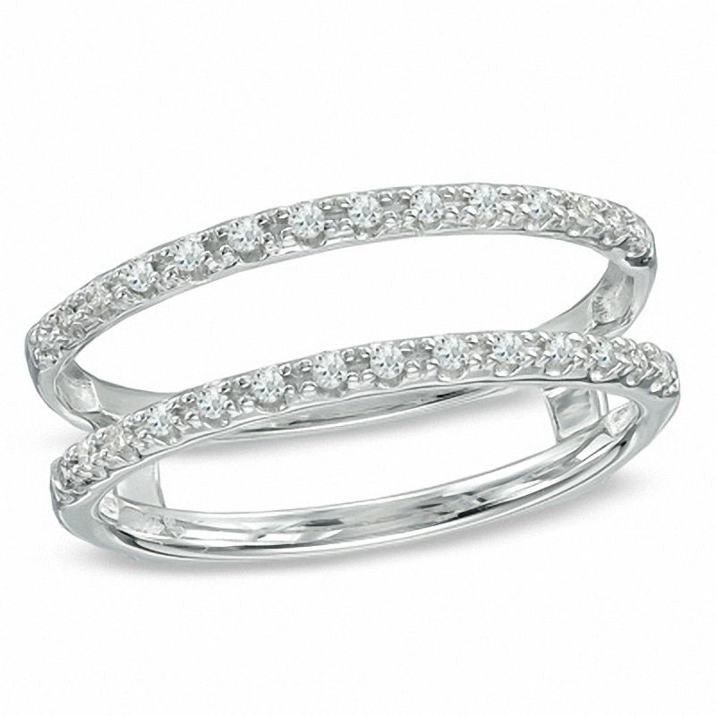 Main Image 1 of 1/8 CT. T.W. Diamond Solitaire Enhancer in Sterling Silver - Size 7