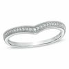 Thumbnail Image 0 of Diamond Accent and Milgrain Contoured Wedding Band in Sterling Silver - Size 7