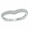 Thumbnail Image 0 of Diamond Accent and Milgrain Contoured Wedding Band in 10K White Gold - Size 7