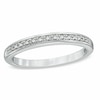 Diamond Accent Wedding Band in 10K White Gold - Size 7