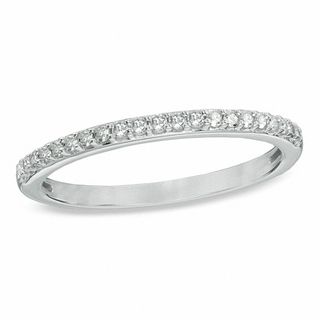 1/8 CT. T.W. Diamond Wedding Band in 10K White Gold - Size 7