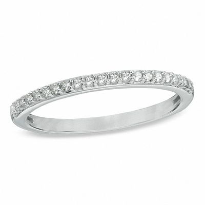 1/8 CT. T.W. Diamond Wedding Band in 10K White Gold - Size 7