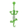 Thumbnail Image 1 of 014 Gauge Green Lizard Belly Button Ring with Crystal in Stainless Steel