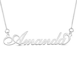 Script Name Necklace in Sterling Silver (10 Characters)