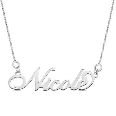 Sterling Silver Script Name Necklace - 16"