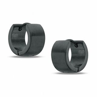 Huggie Hoop Earrings in Black IP Stainless Steel