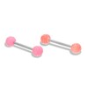 Thumbnail Image 1 of 014 Gauge Faceted Neon Barbell Set in Stainless Steel