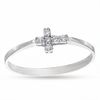 Thumbnail Image 1 of Cubic Zirconia Sideways Cross Ring in 10K White Gold - Size 5