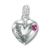 Thumbnail Image 1 of Pink Crystal "October" Heart Bracelet Charm in Sterling Silver