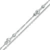 Thumbnail Image 1 of Made in Italy Bead Station Double Strand Anklet in Sterling Silver - 10"