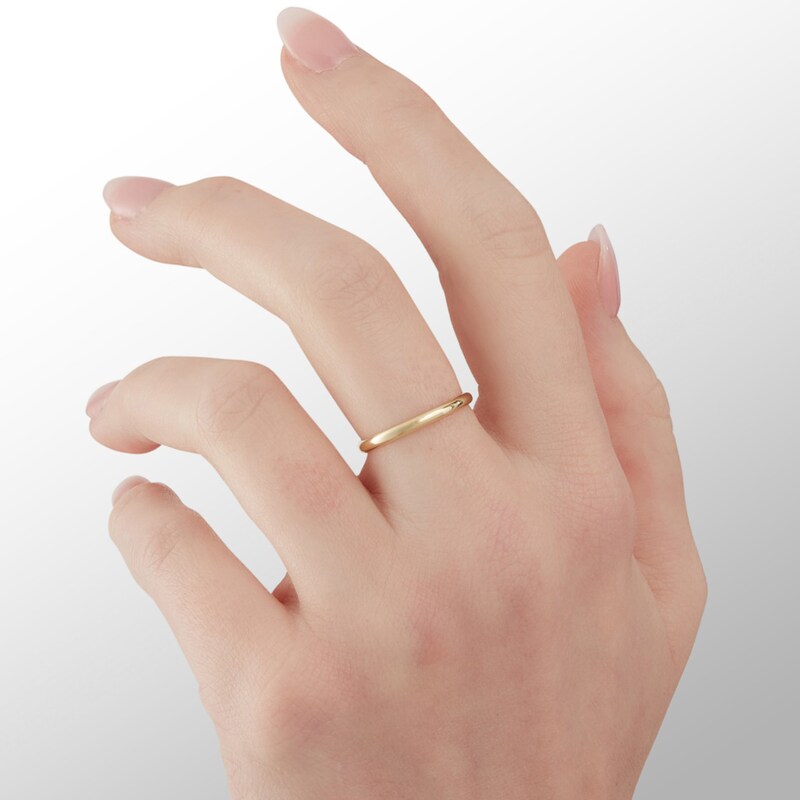 Main Image 3 of 2mm Polished Band in 10K Gold - Size 6