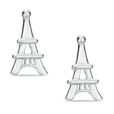 Child's Eiffel Tower Stud Earrings in Sterling Silver