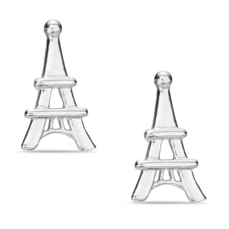 Child's Eiffel Tower Stud Earrings in Sterling Silver