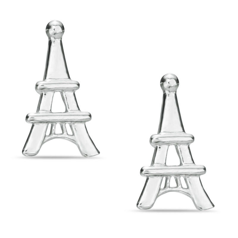 Main Image 1 of Child's Eiffel Tower Stud Earrings in Sterling Silver