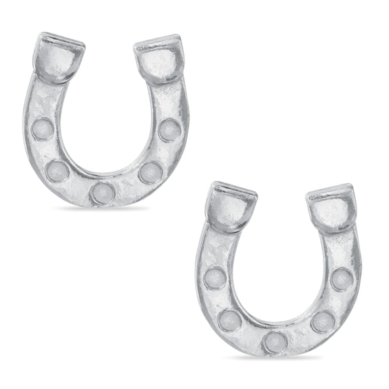 Sterling Silver Horseshoe Stud Earrings