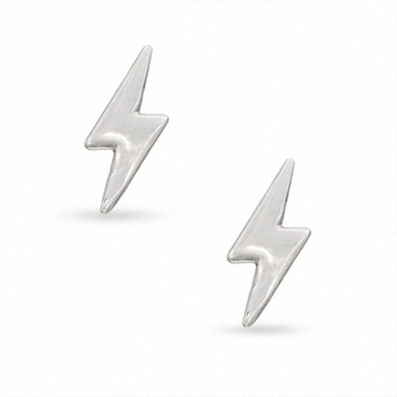 Lightning Bolt Stud Earrings in Sterling Silver