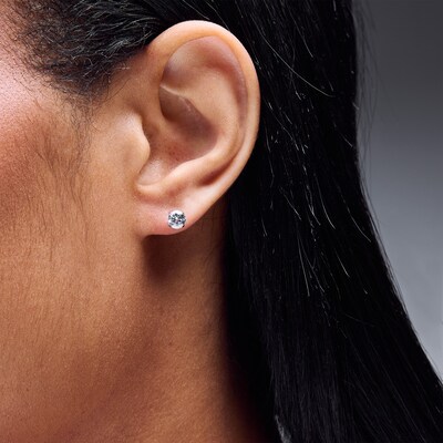 5mm Cubic Zirconia Solitaire Stud Piercing Earrings in Solid Stainless Steel