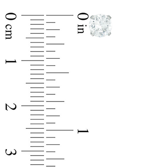 5mm Cubic Zirconia Solitaire Stud Piercing Earrings in Solid