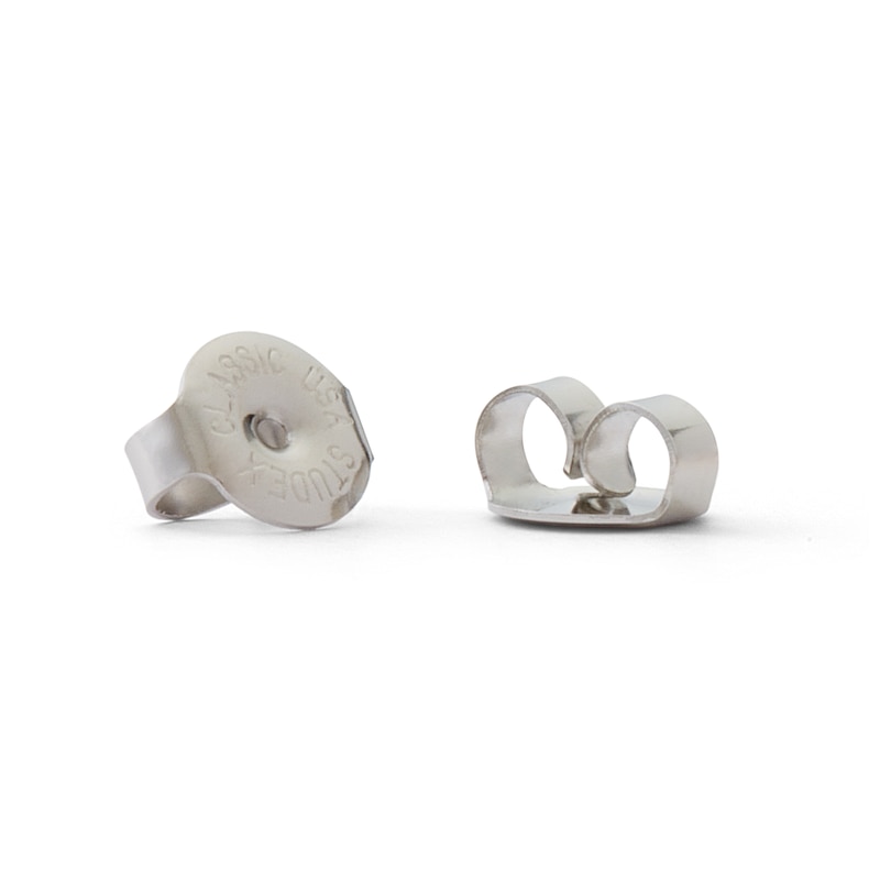 5mm Cubic Zirconia Solitaire Stud Piercing Earrings in Solid Stainless Steel