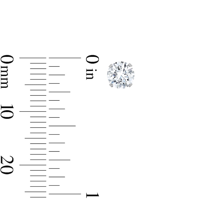 Main Image 4 of 5mm Cubic Zirconia Solitaire Stud Piercing Earrings in Solid Stainless Steel