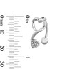 Thumbnail Image 3 of Solid Stainless Steel CZ Double Heart Top-Down Belly Button Ring - 14G