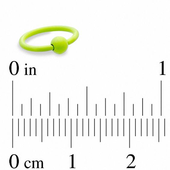 018 Gauge Neon Yellow Captive Bead Ring Pair in Stainless Steel - 5/16"