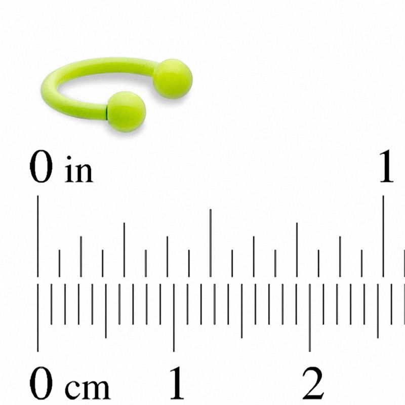 Main Image 2 of 016 Gauge Horseshoe Pair in Neon Yellow Stainless Steel - 5/16"