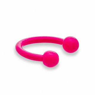016 Gauge Horseshoe Pair in Neon Pink Stainless Steel - 5/16"