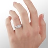 Thumbnail Image 2 of Cubic Zirconia Three Stone Ring in Sterling Silver - Size 6