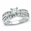 3mm Cubic Zirconia Solitaire Bypass Engagement Ring in Sterling Silver - Size 9