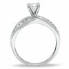 3mm Cubic Zirconia Solitaire Bypass Engagement Ring in Sterling Silver - Size 9
