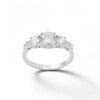 Cubic Zirconia Three Stone Ring in Sterling Silver - Size 6