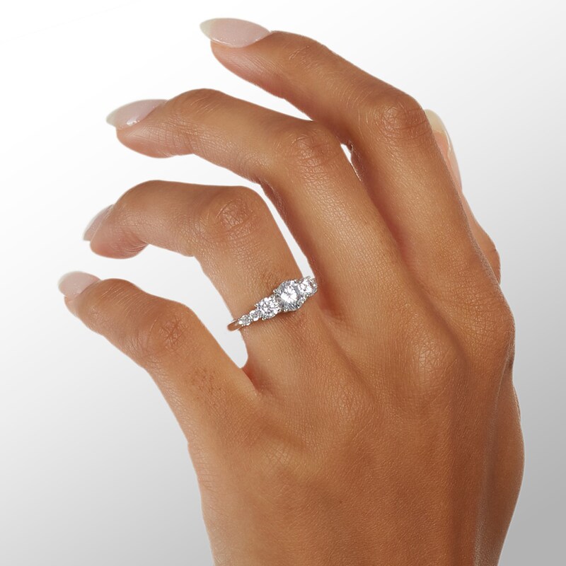 Cubic Zirconia Three Stone Ring in Sterling Silver - Size 6