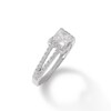 5.0mm Princess-Cut Cubic Zirconia Split Shank Ring in Sterling Silver - Size 6