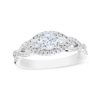 Cubic Zirconia Three Stone Twist Frame Ring in Sterling Silver - Size 8