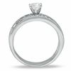 5mm Cubic Zirconia Solitaire Pavé Bridal Set in Sterling Silver - Size 9