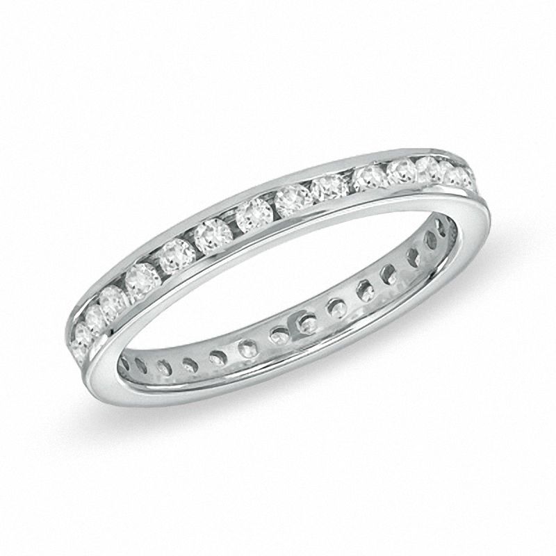 Child's Cubic Zirconia Eternity Band in Sterling Silver - Size 2