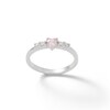 Thumbnail Image 0 of Child's 3mm Heart-Shaped Pink Cubic Zirconia Ring in Sterling Silver
